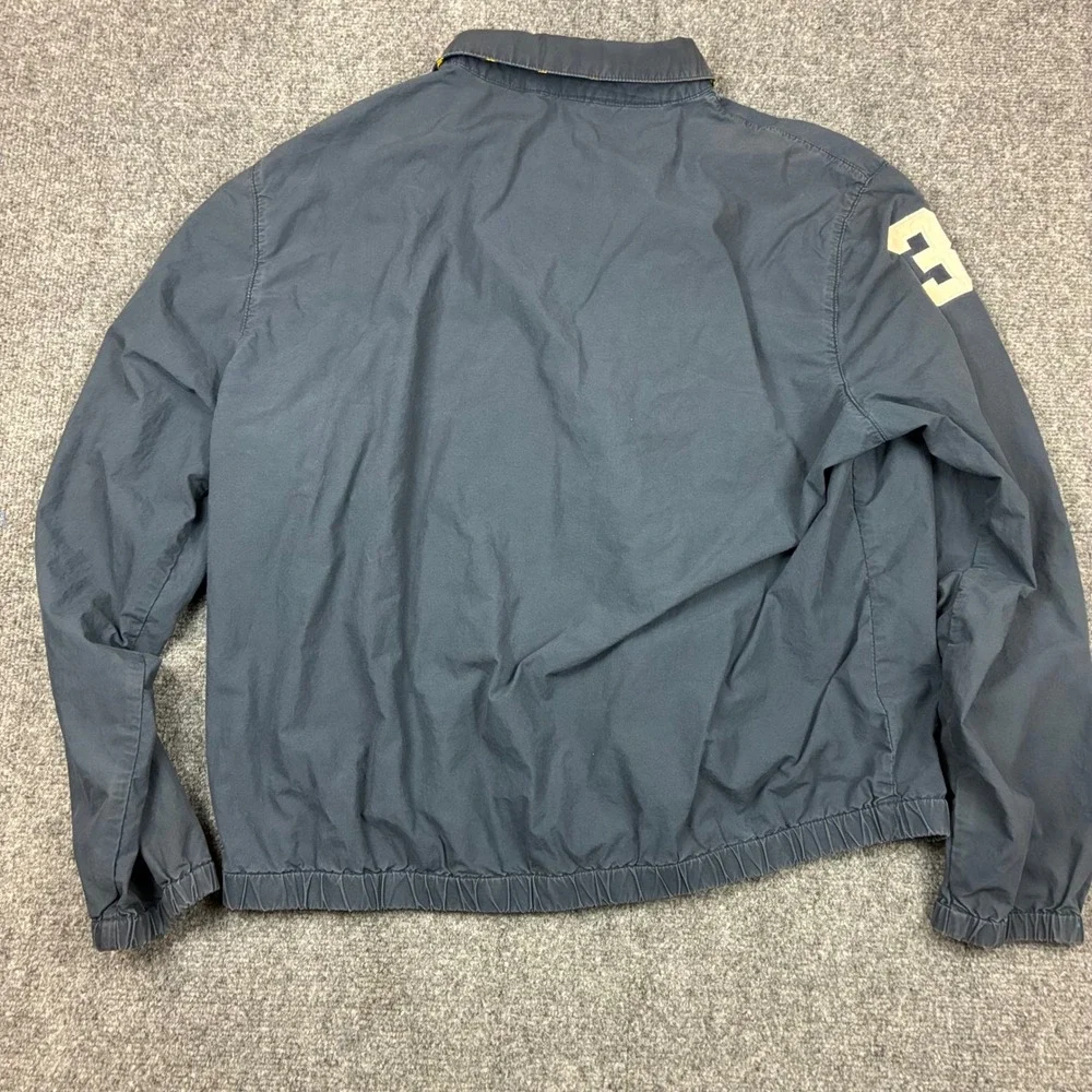 Vintage Polo Ralph Lauren Mens XL Navy Blue Harrington Crest Jacket Embroidered